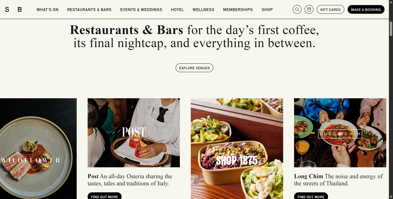 State Buildings website: eight venues unified into a single platform